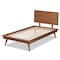 Baxton Studio Karine Mid-Century Modern Walnut Brown Finished Wood Twin Size Platform Bed 183-11178-11179-Zoro - alternate 5
